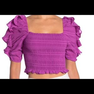 Do+Be Smocked Ruffle Top NEW WITH TAGS